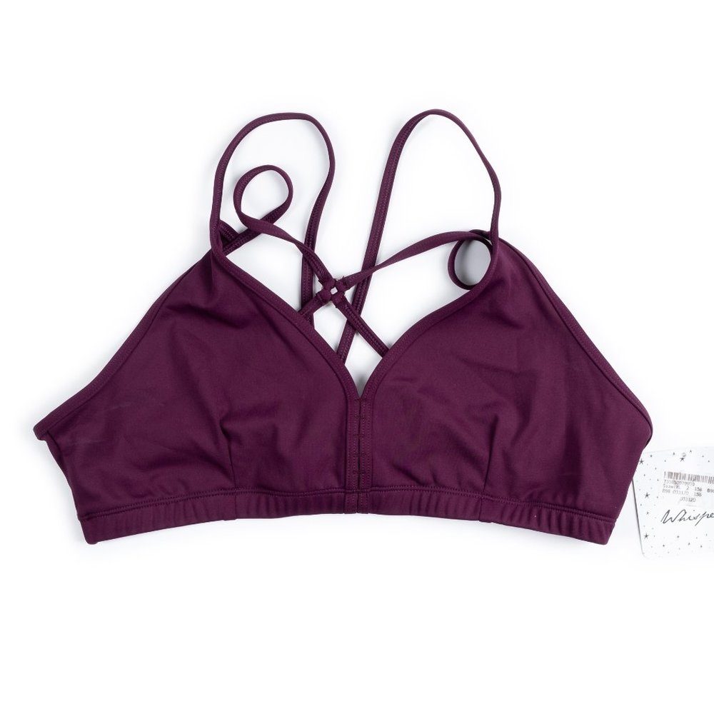 NEW WHISPER Allison Bra Burgundy yoga sports bra size XL